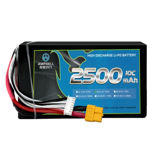 High Discharge Cylindrical Battery 2500mAh 21.6v 6s 10C