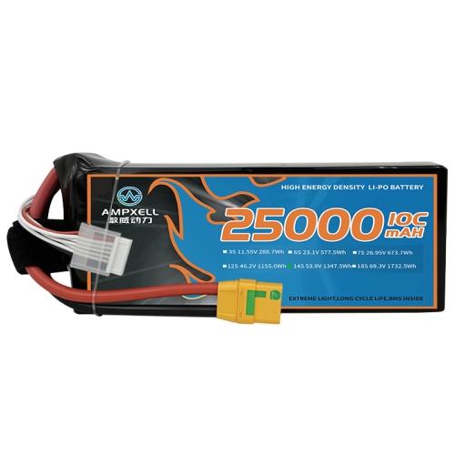High voltage drone battery 25Ah 53.9v 14s 10C