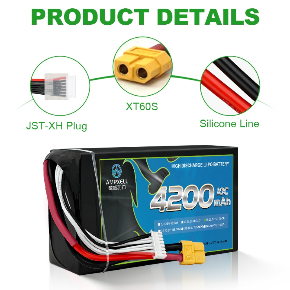 High Discharge Cylindrical Battery 4200mAh 28.8v 8s 10C