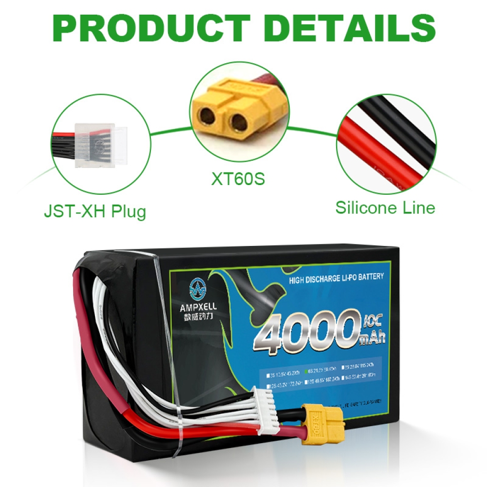 High Discharge Cylindrical Battery 4000mAh 21.6v 6s 10C