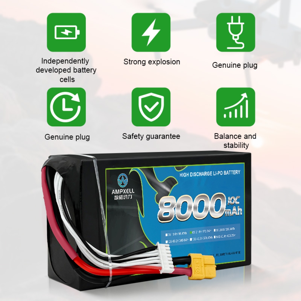 High Discharge Cylindrical Battery 8000mAh 21.6v 6s 10C