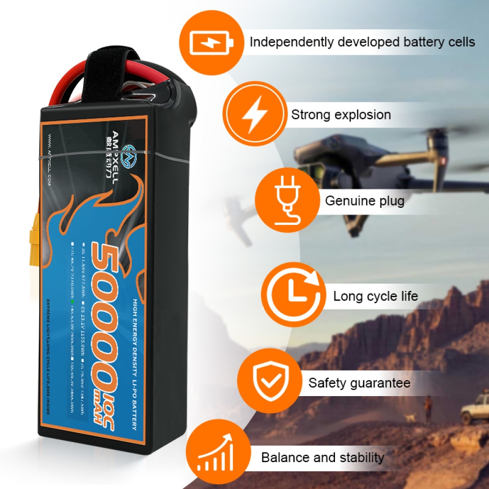 High voltage drone battery 50Ah 53.9v 14s 10C