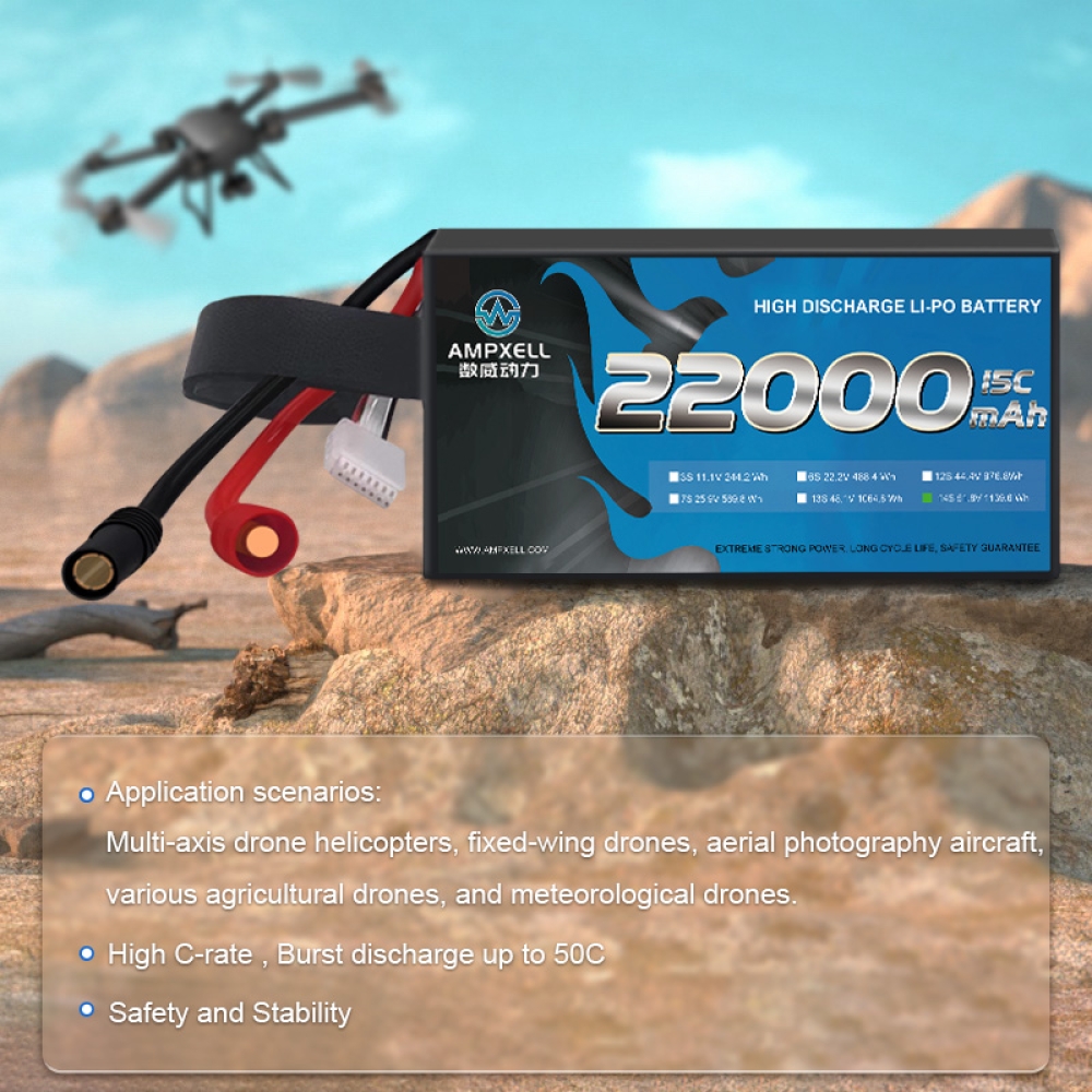 Drones agrícolas Bateria 22AH 51,8V 14S 15C