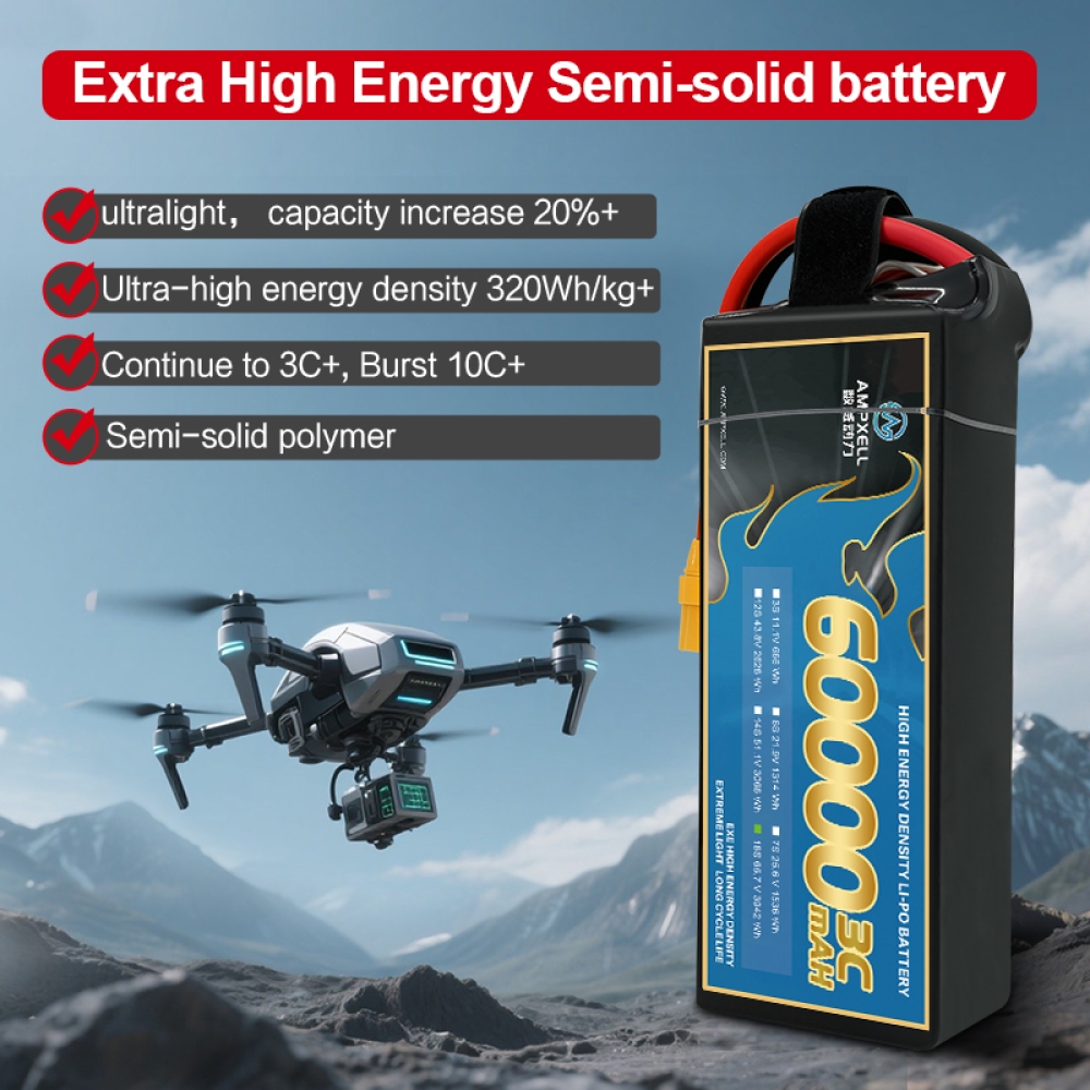 Drones agrícolas Bateria 60AH 65.7V 18S 3C