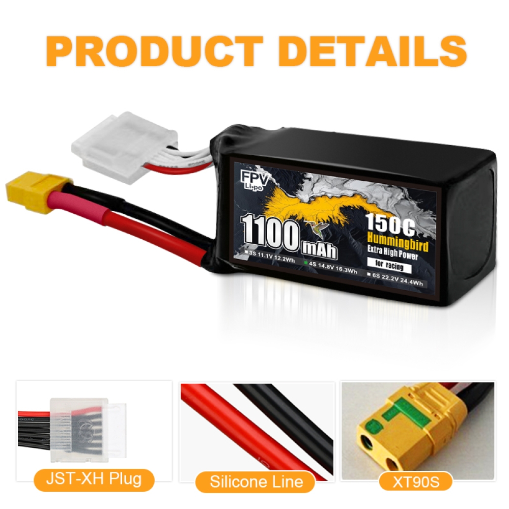 FPV-Racing-Drohnenbatterie 1100 mAh 4S
