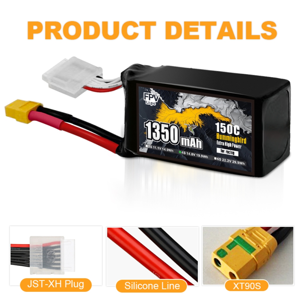FPV-Racing-Drohnenbatterie 1350 mAh 4S