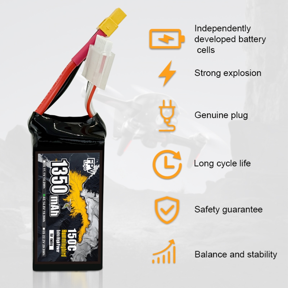 FPV-Racing-Drohnenbatterie 1350 mAh 4S