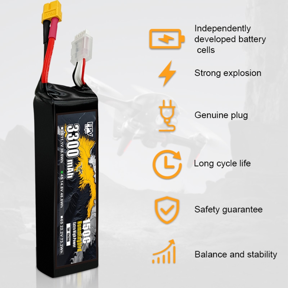 FPV-Racing-Drohnenbatterie 3300 mAh 4S