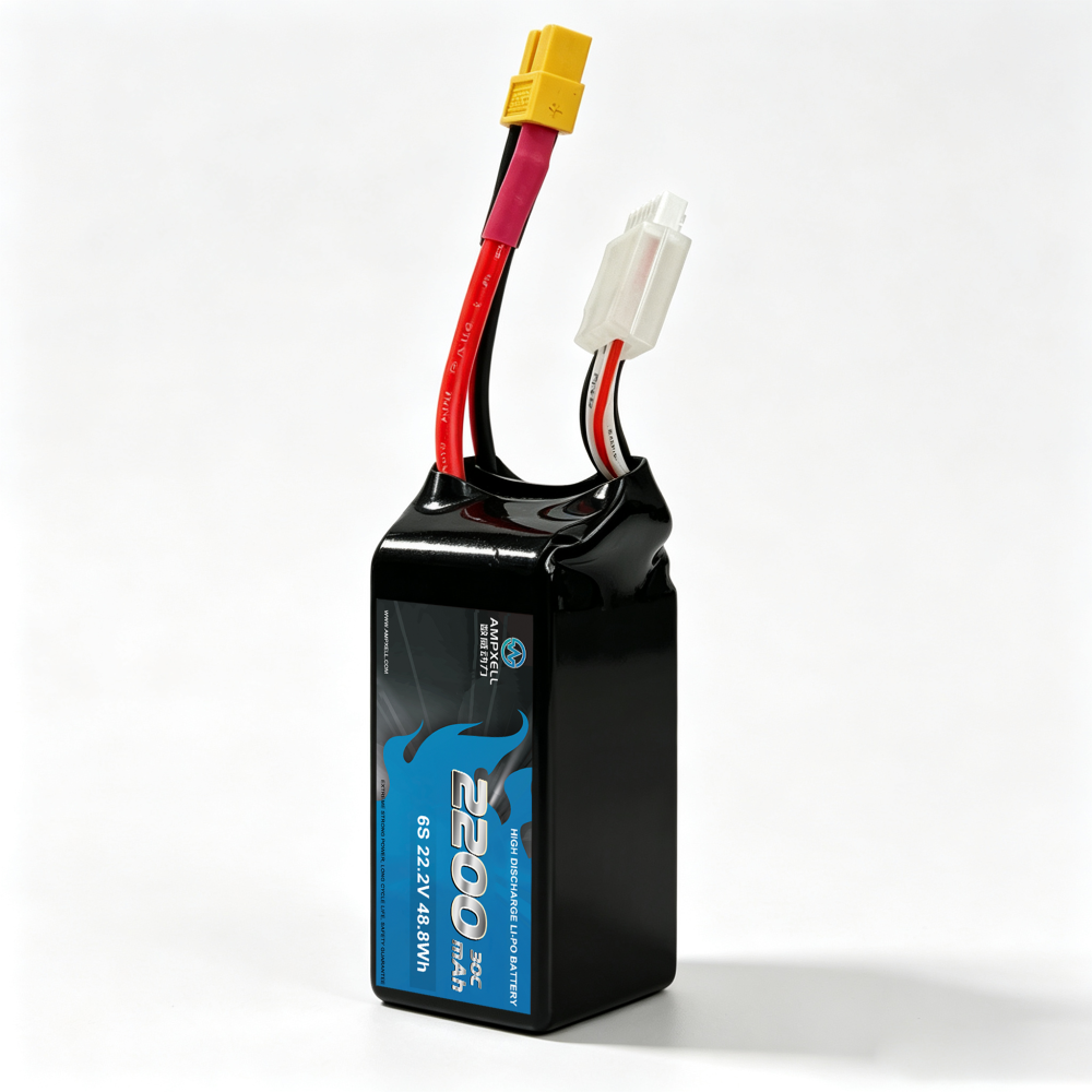 30C Ultra‑High Burst 2200mAh 6S1P 22.2V Racing Drone Battery