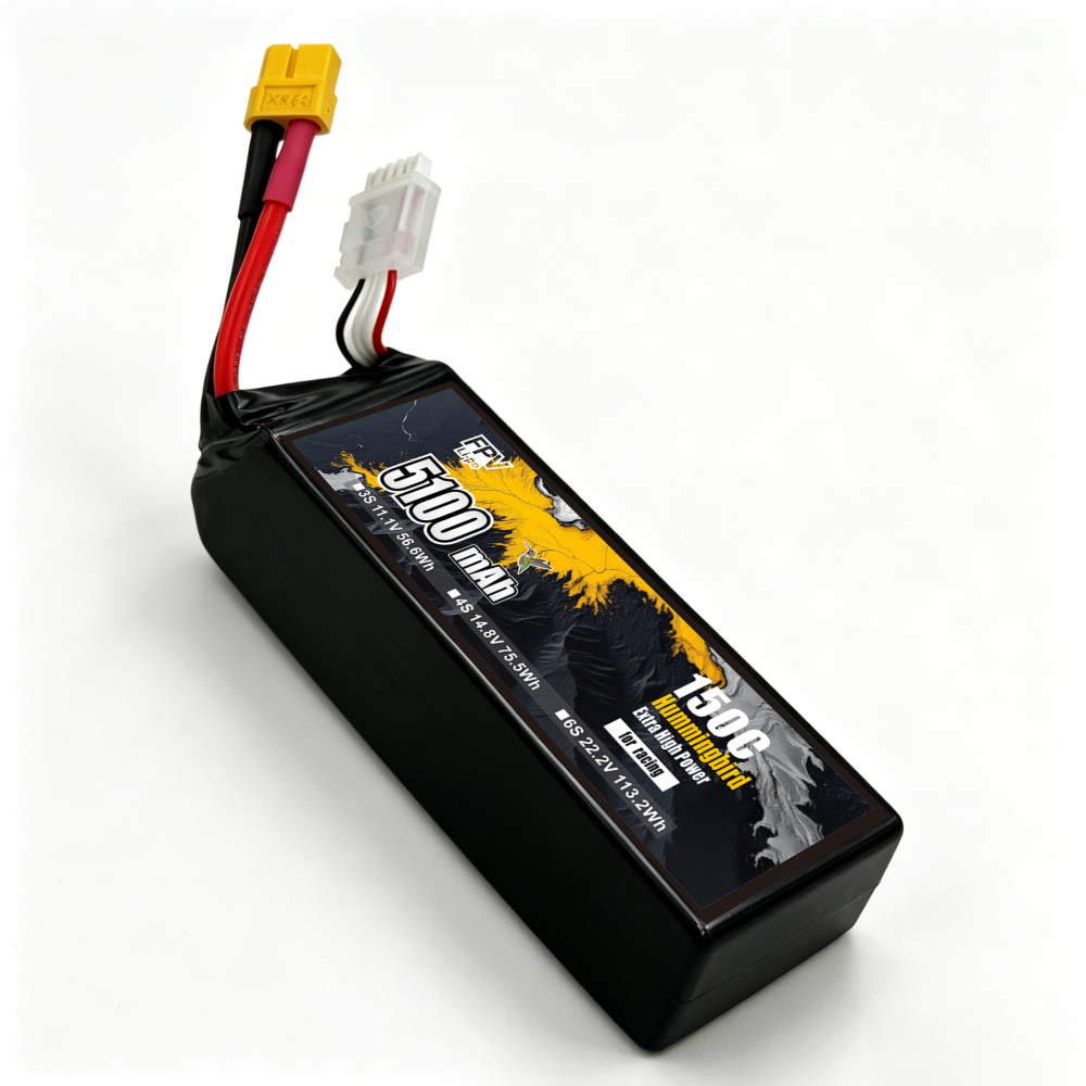 150C Ultra‑High Burst 5100mAh 6S1P 22.2V Racing Drone Battery