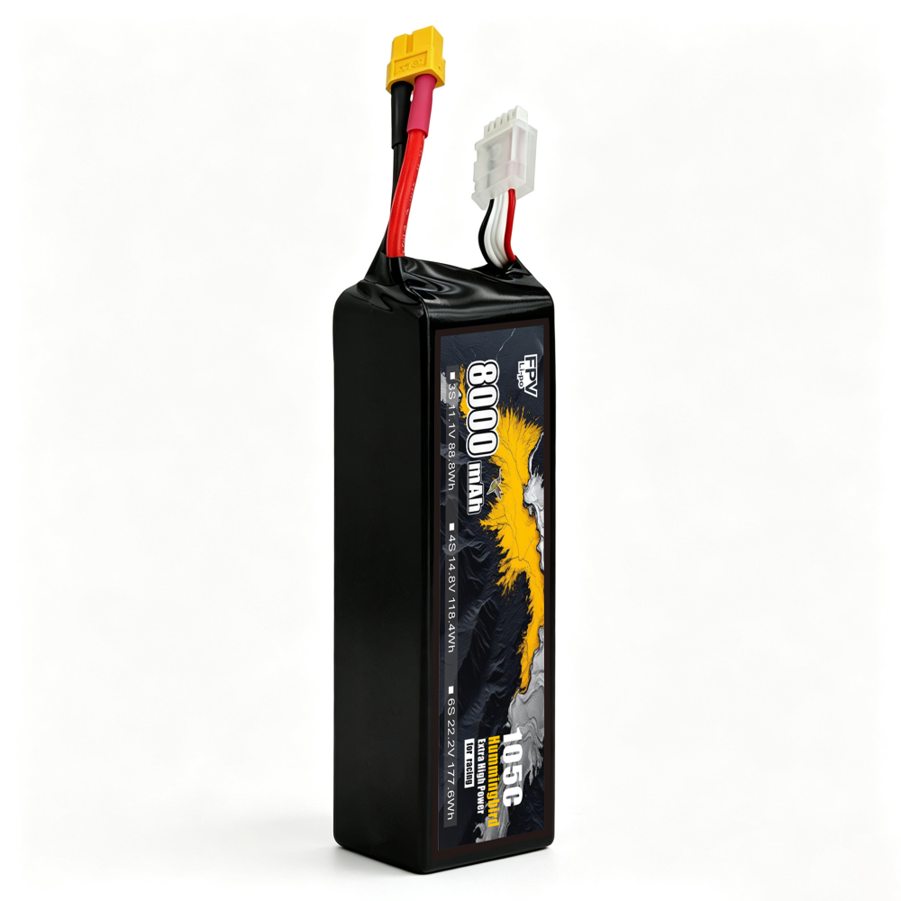 105C Ultra‑High Burst 8000mAh 6S1P 22.2V Racing Drone Battery