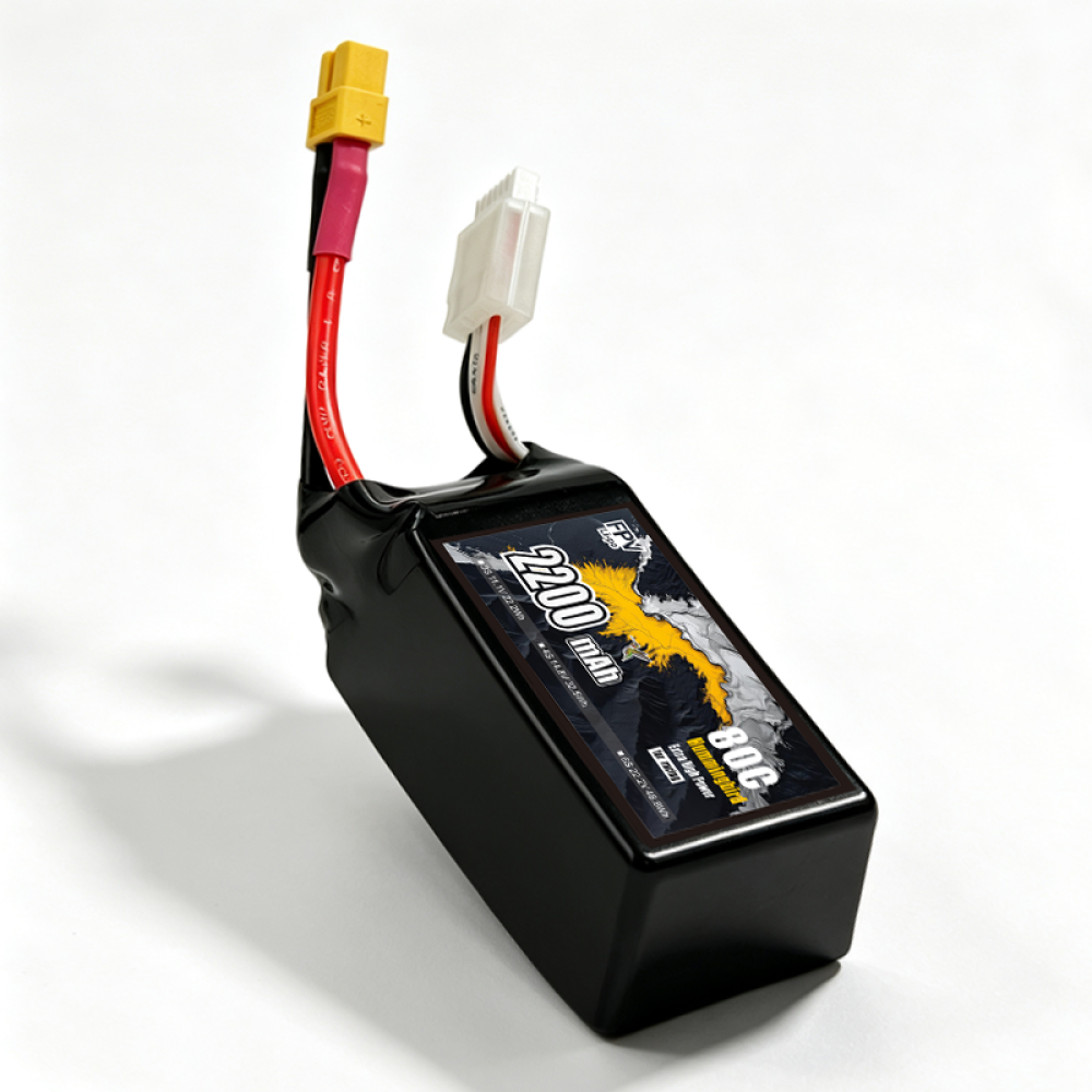 80C 超高バースト 2200mAh 6S1P 222V レーシング ドローン バッテリー