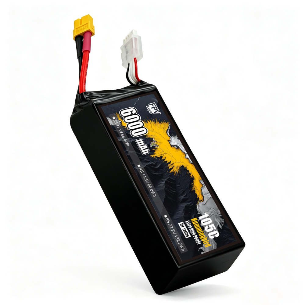 105C Ultra‑High Burst 6000mAh 6S1P 22.2V Racing Drone Battery
