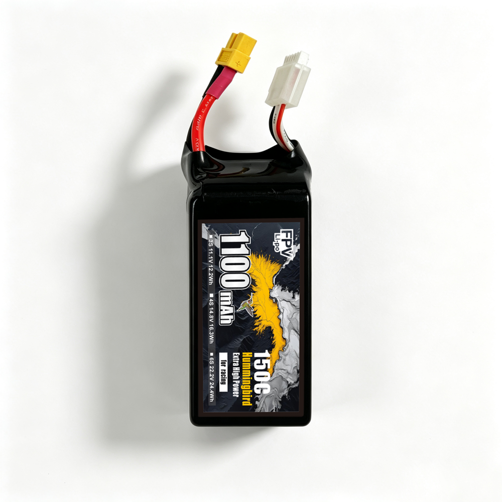 150C Ultra‑High Burst 1100mAh 6S1P 22.2V Racing Drone Battery