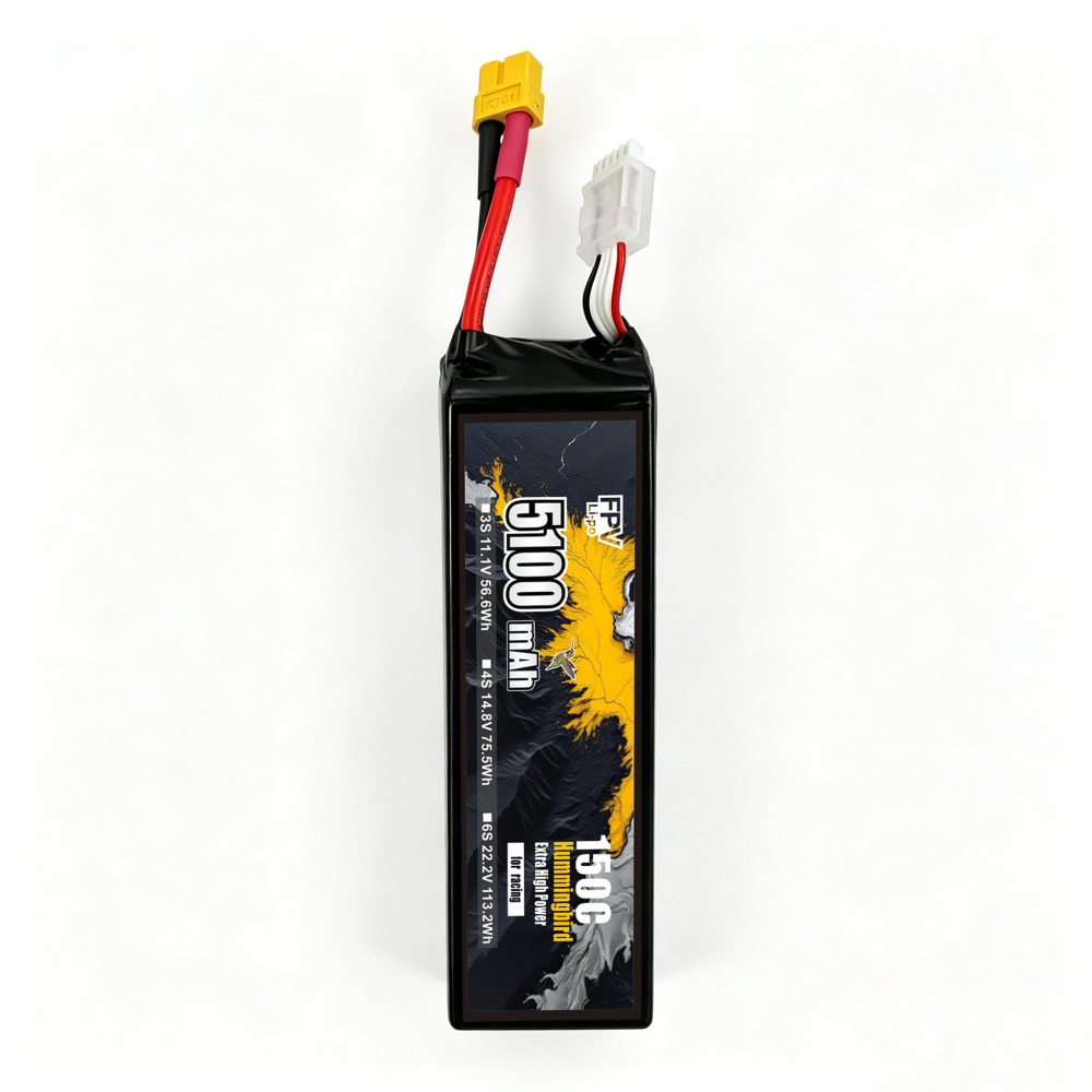 150C Ultra‑High Burst 5100mAh 6S1P 22.2V Racing Drone Battery